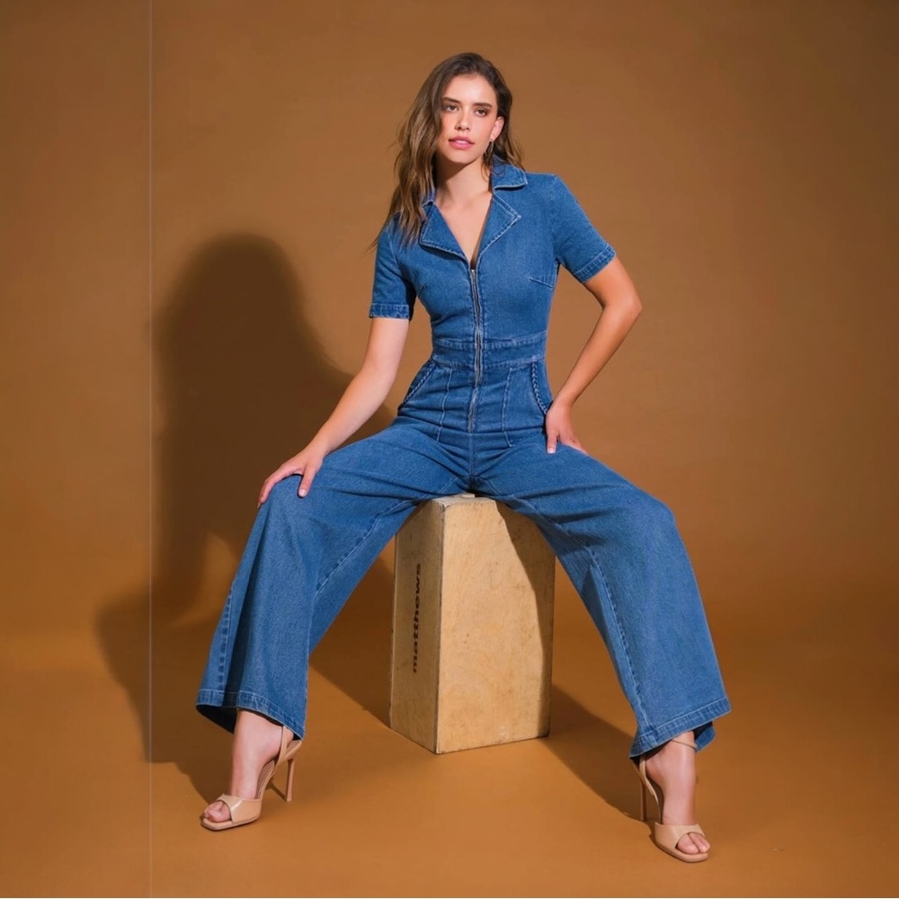 Flying Tomato Blue Denim Jumpsuit L